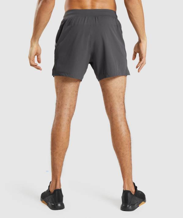 Panske Šortky Gymshark Apex 5" Perform Čierne Siva | GD4159782